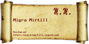 Migra Mirtill névjegykártya